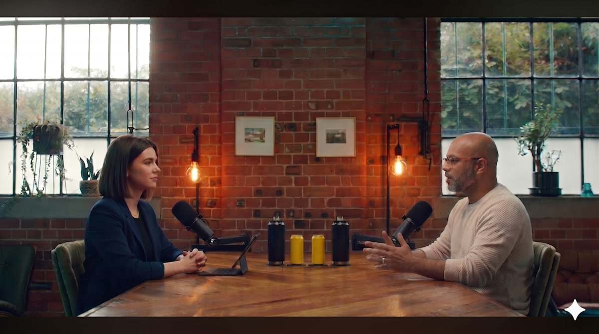 Sheldon recording a Courageous Conversations episode in the Trybe podcast studio